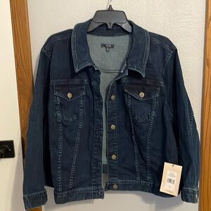Not Your Daughter's NYDJ Denim Jean Jacket- Pockets-Dark Blue Wash -Size 2XL
